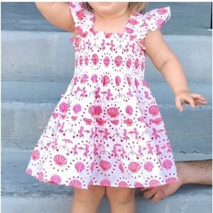 Hill House Home nap dress with seashells and mermaids 12-18 month